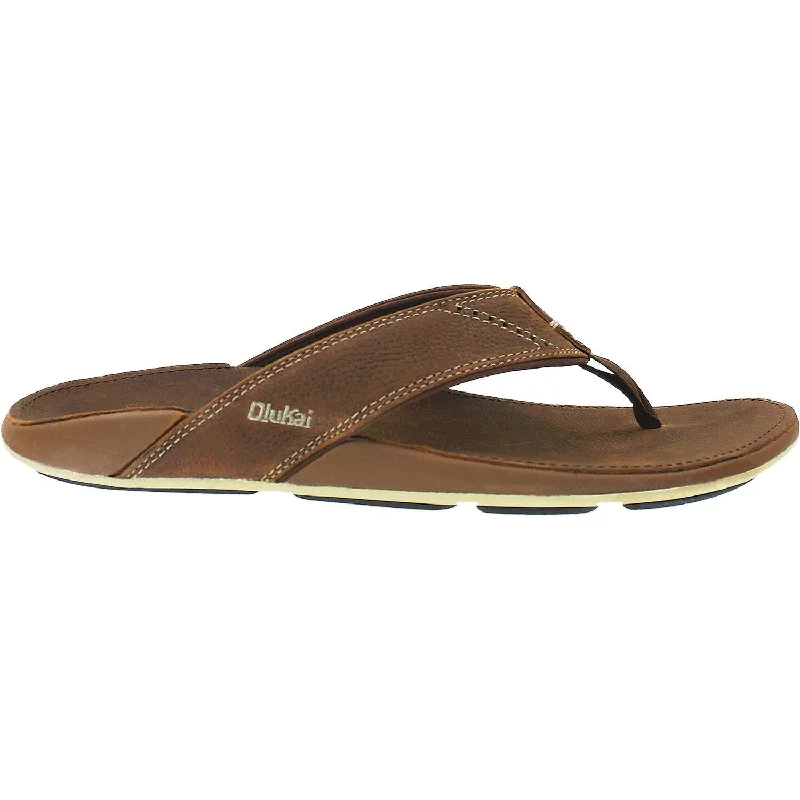 Flexible Casual Shoes Men's OluKai Nui Rum/Rum Leather