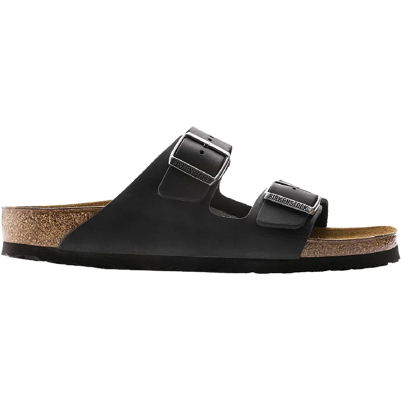 All-Purpose Sneakers Unisex Birkenstock Arizona Black Oiled Leather