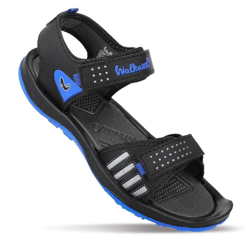 Ultimate Comfort Shoes Walkaroo Men Strappy Floater Sandals  - WC4301 Black Blue