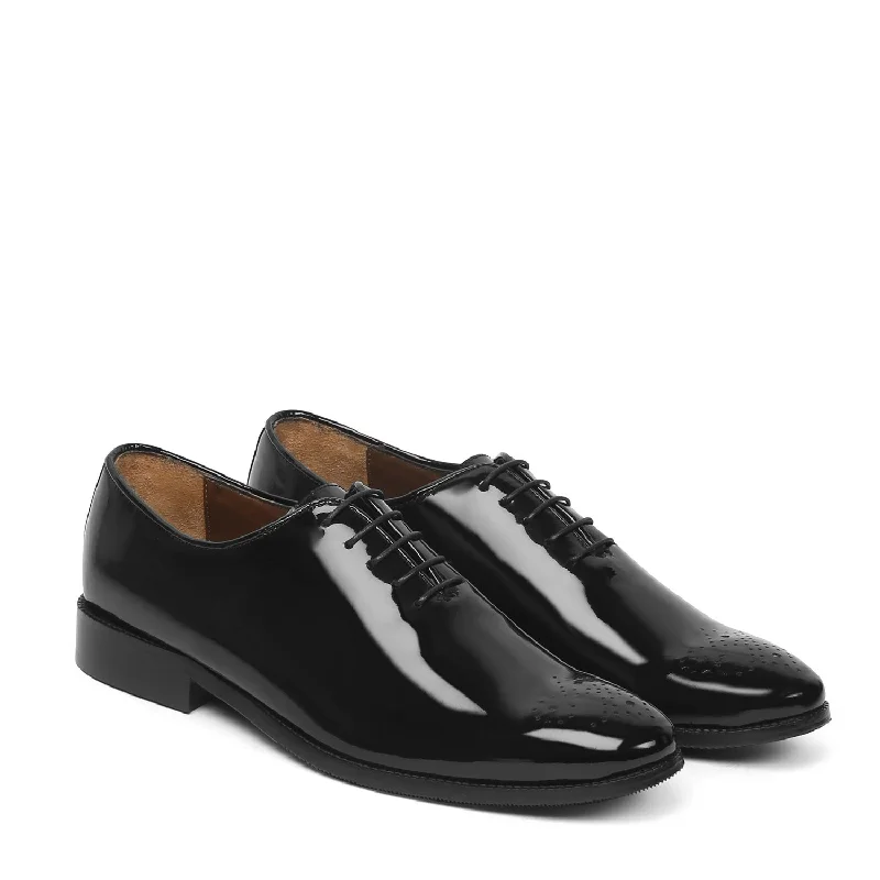 Air-Cushion Shoes Patent Black Oxford Lace-Up shoes
