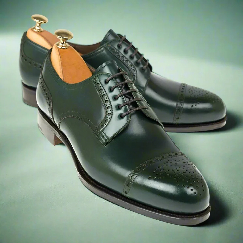 Breathable Cushion Shoes Grant Emerald Green Toecap Derby