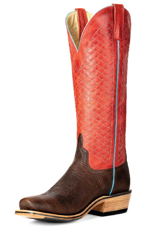 Travel-Ready Shoes Horse Power by Anderson Bean Mens Brown Leather Top Hand Cowboy Boots