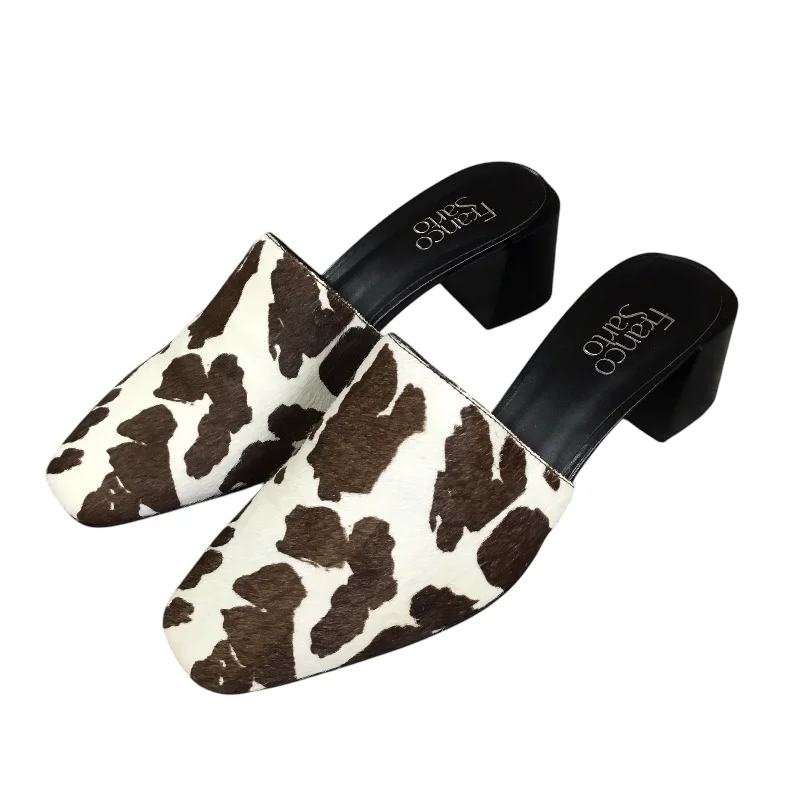 Comfortable Travel Shoes Sandals Heels Block By Franco Sarto In Animal Print, Size: 8