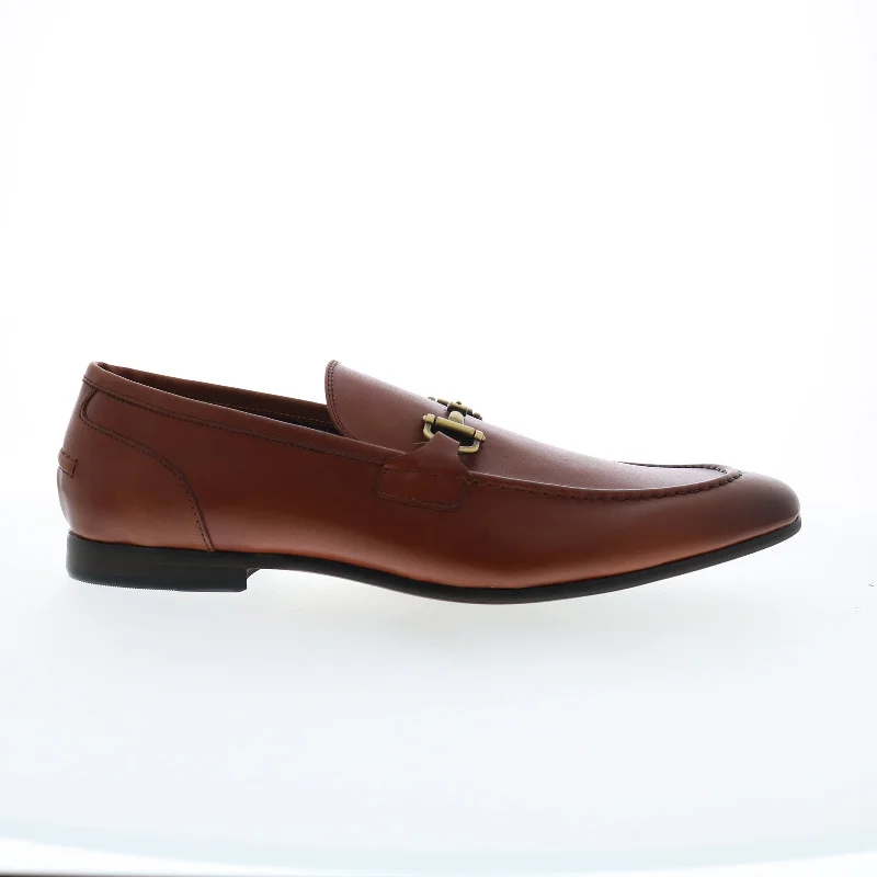 Slip-On Sneakers Steve Madden P-Elegnt Mens Brown Leather Loafers & Slip Ons Casual Shoes