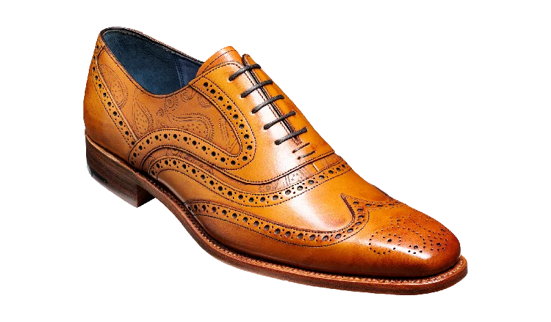 Fashionable Running Shoes Barker McClean Classic Full Brogue Oxford Shoe - Cedar Calf / Paisley Laser Fashionable Running Shoes Barker McClean Classic Full Brogue Oxford Shoe - Cedar Calf / Paisley Laser