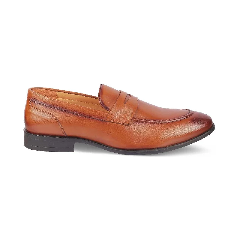 Trendy Sport Shoes Tresmode Dawson Tan Men's Leather Penny Loafers