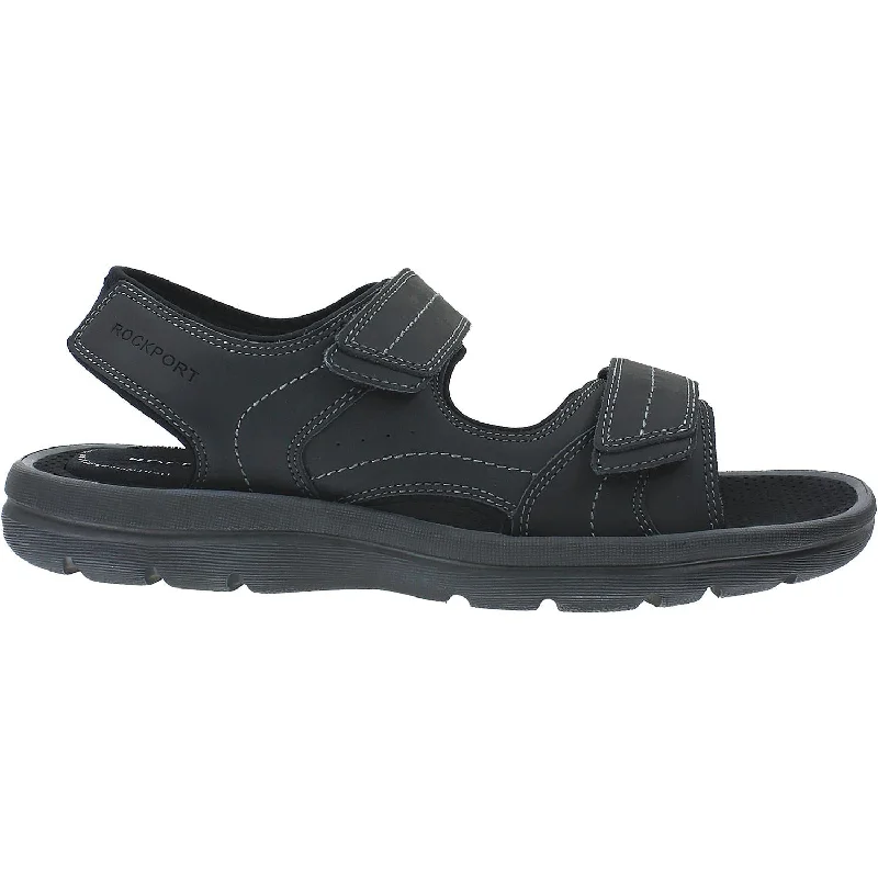 Orthopedic Footwear Men's Rockport Get Your Kicks Double Velcro Black Leather