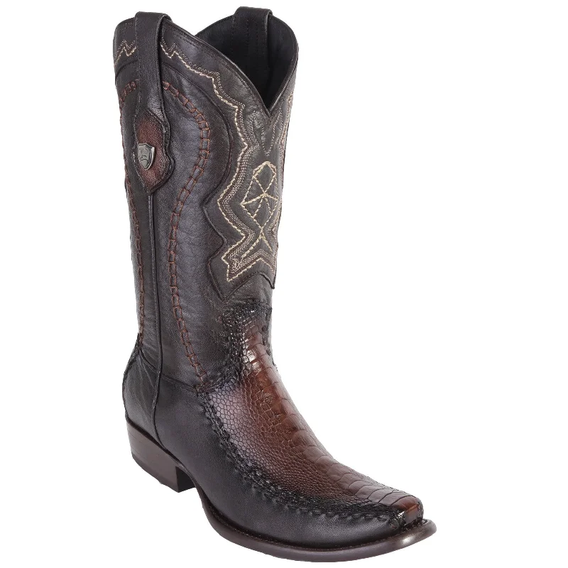Non-Slip Footwear Ostrich Leg Mens Cowboy Boots Dubai Toe
