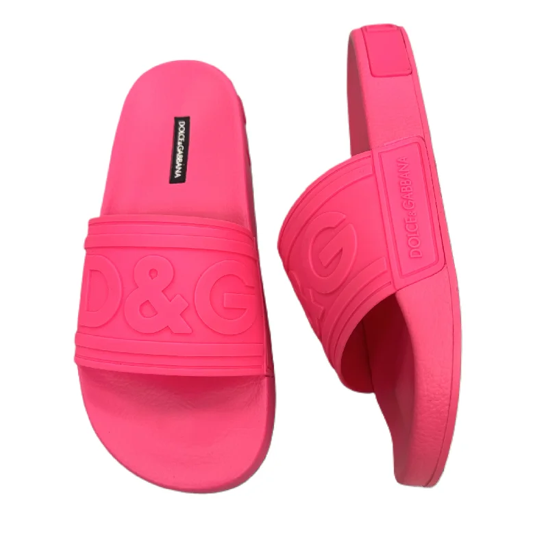 Elegant Casual Shoes Sandals Luxury Designer By Dolce And Gabbana In Pink, Size: 8.5