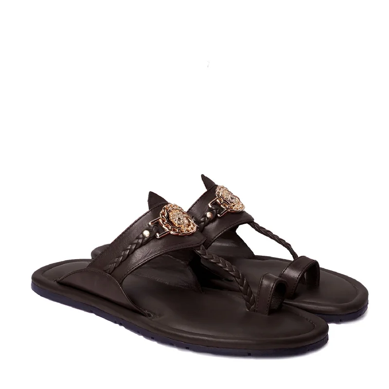 Flexible Sole Sneakers Kolhapuri Dark Brown Slipper