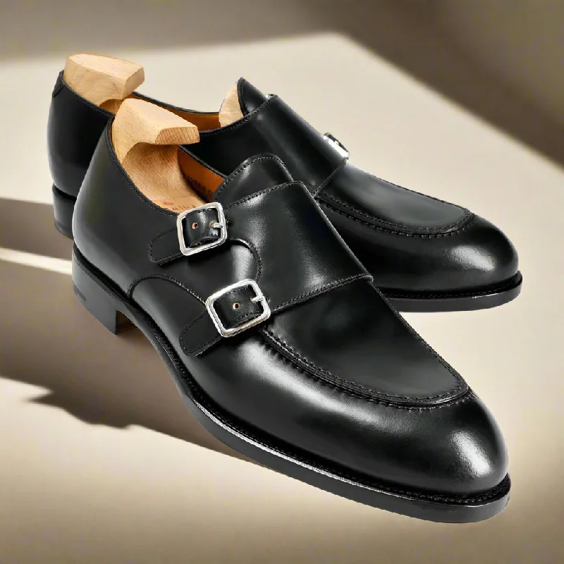 Soft Cushion Sneakers Wallace Black Double Monk Strap