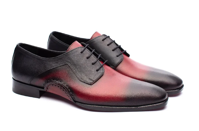 Classic Loafers The Opanka Patina Shoes - Red & Black