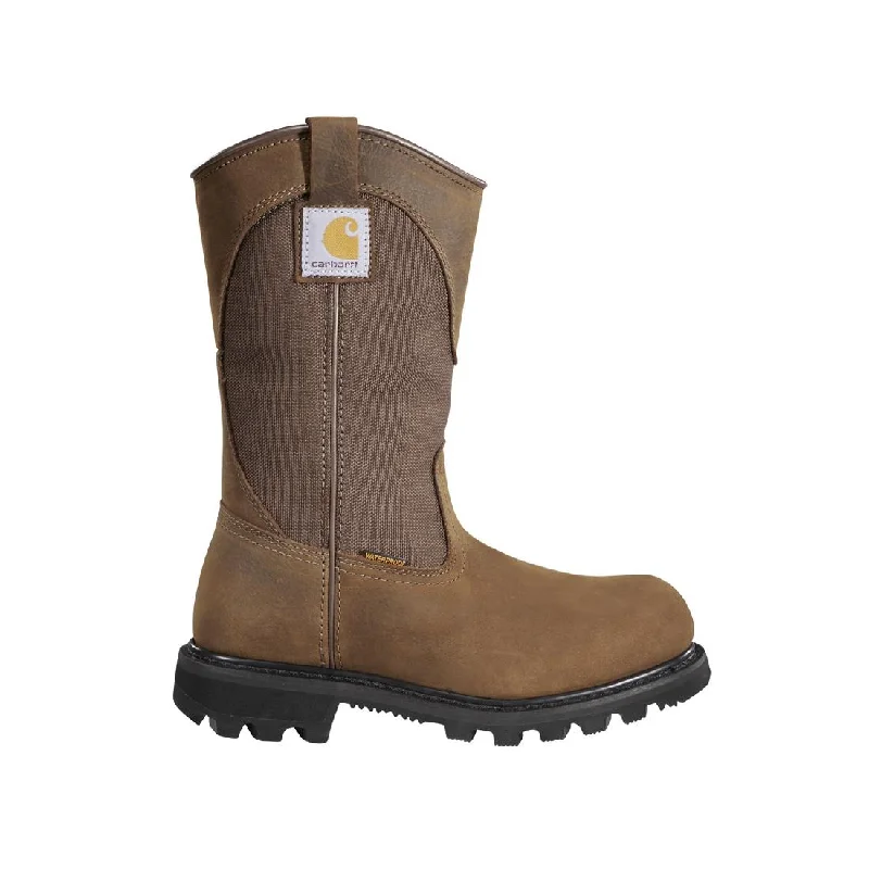 Ultimate Comfort Shoes 10" Women's Traditional Welt Soft-Toe Waterproof Wellington Pull-On Boot Brown