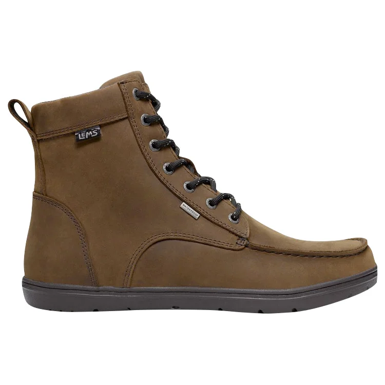 Padded Comfort Shoes Lems Waterproof Boulder Boot Weathered Umber