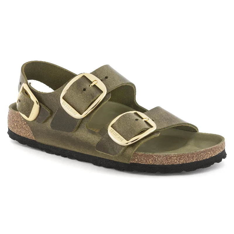 Sporty Everyday Shoes Milano Big Buckle Oiled Leather