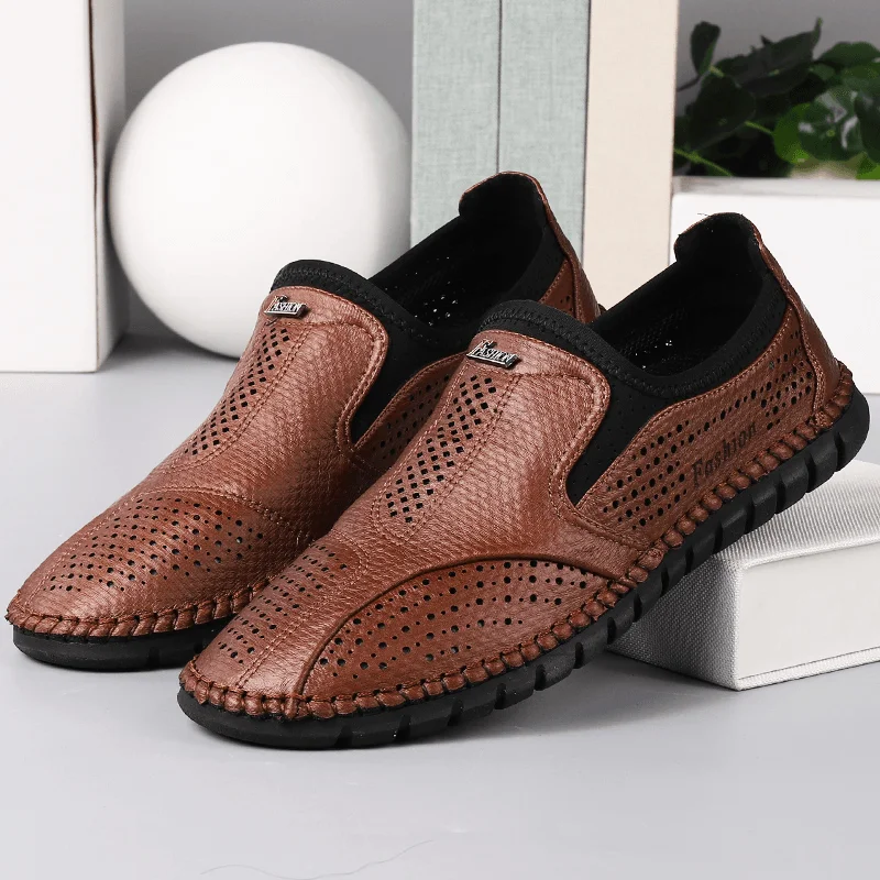 Ultra-Stylish Shoes Menico Men Microfiber Hollow Out Breathable Soft Sole Slip on Comfy Business Casual Shoes