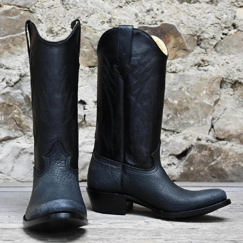 All-Season Sneakers Nutted Calf Black Bison "The Man in Black" Town Boot on Custom "Duke" Last