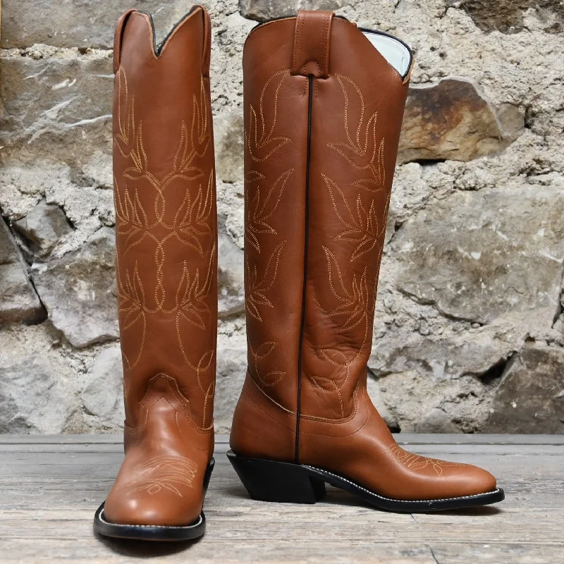 Lightweight Foam Shoes Olathe 17" Tall Leather Polo Style Boot W/Brown Mule Vamp