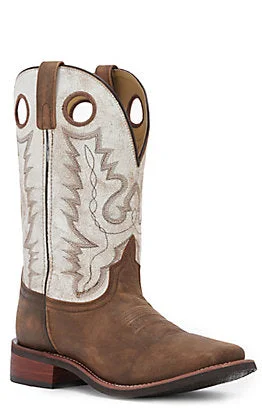 Simple Stylish Sneakers Smoky Mountain Mens Drifter Brown Distress/Antique White Sq Toe Boots 4103