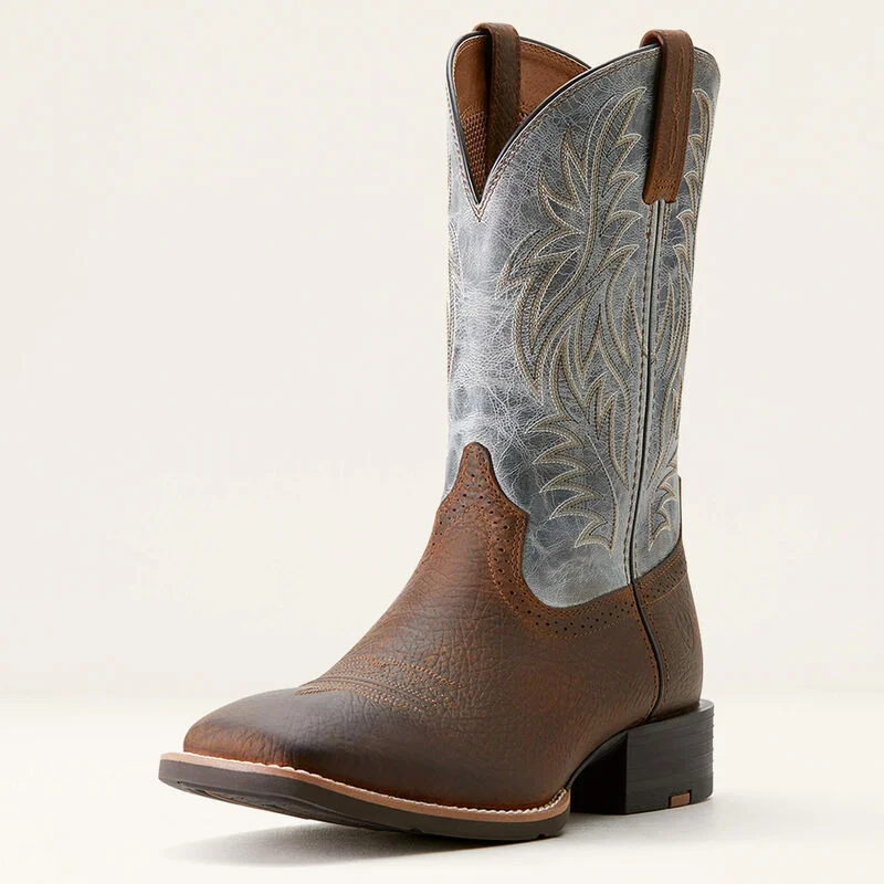 Non-Slip Footwear Ariat Mens Sport Wide Square Toe Cowboy Boot - Earth|Glacier Blue      10053731