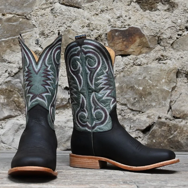 Orthopedic Footwear Hyer CODELL DENIM 13" Denim Blue Top with Chocolate Mule Cowhide Vamp Orthopedic Footwear Hyer CODELL DENIM 13" Denim Blue Top with Chocolate Mule Cowhide Vamp