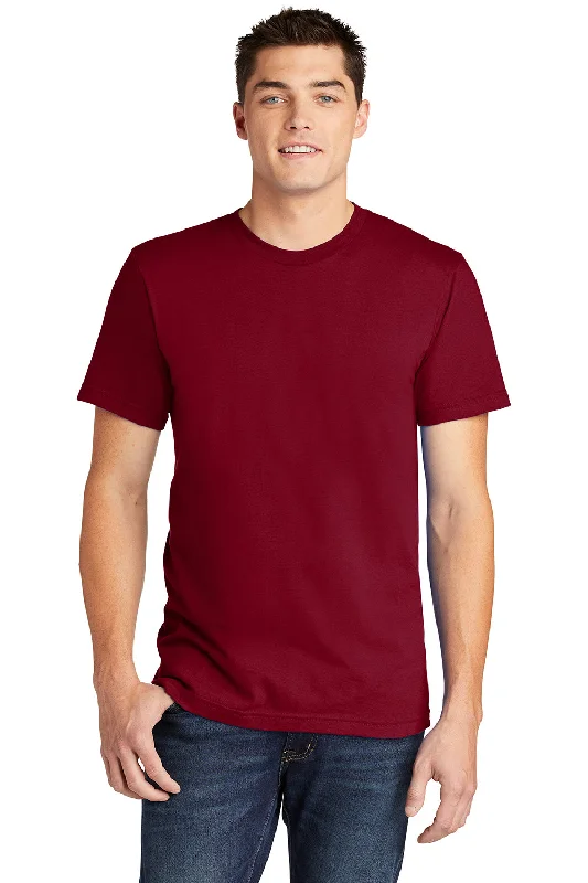 American Apparel Mens Fine Jersey Short Sleeve Crewneck T-Shirt - Cranberry Red