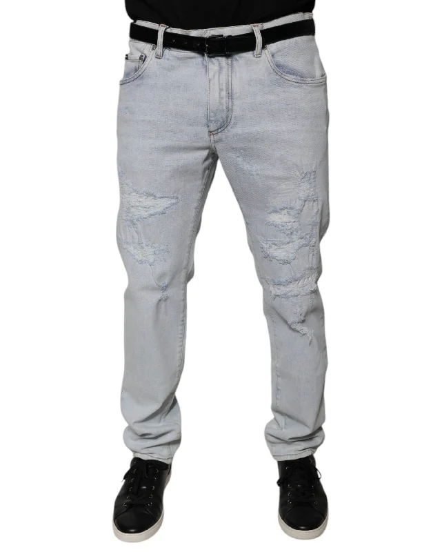 Dolce & Gabbana blue Cotton Tatte Skinny blue Men's Jeans (Pre-Owned)