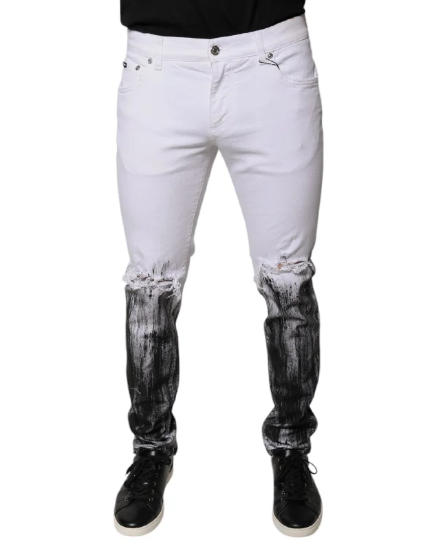 Dolce & Gabbana  Logo Cotton Skinny blue Men's Jeans (Pre-Owned)