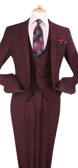 Men’s One Button 3pc Slim Fit Suit