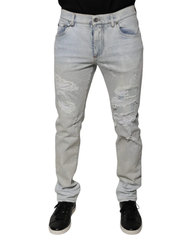 Dolce & Gabbana blue Cotton Blend Tatte Skinny blue Men's Jeans