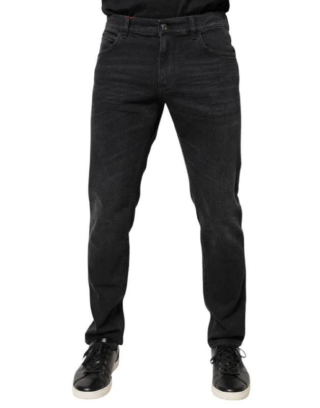 Dolce & Gabbana Cotton Logo Plaque Regular blue Men's Jeans