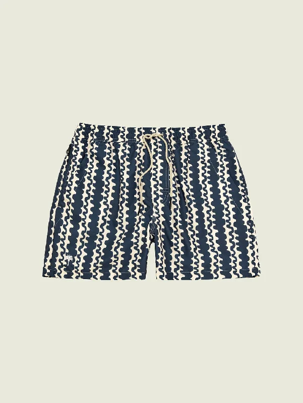 Swim Short - Blue Scribble