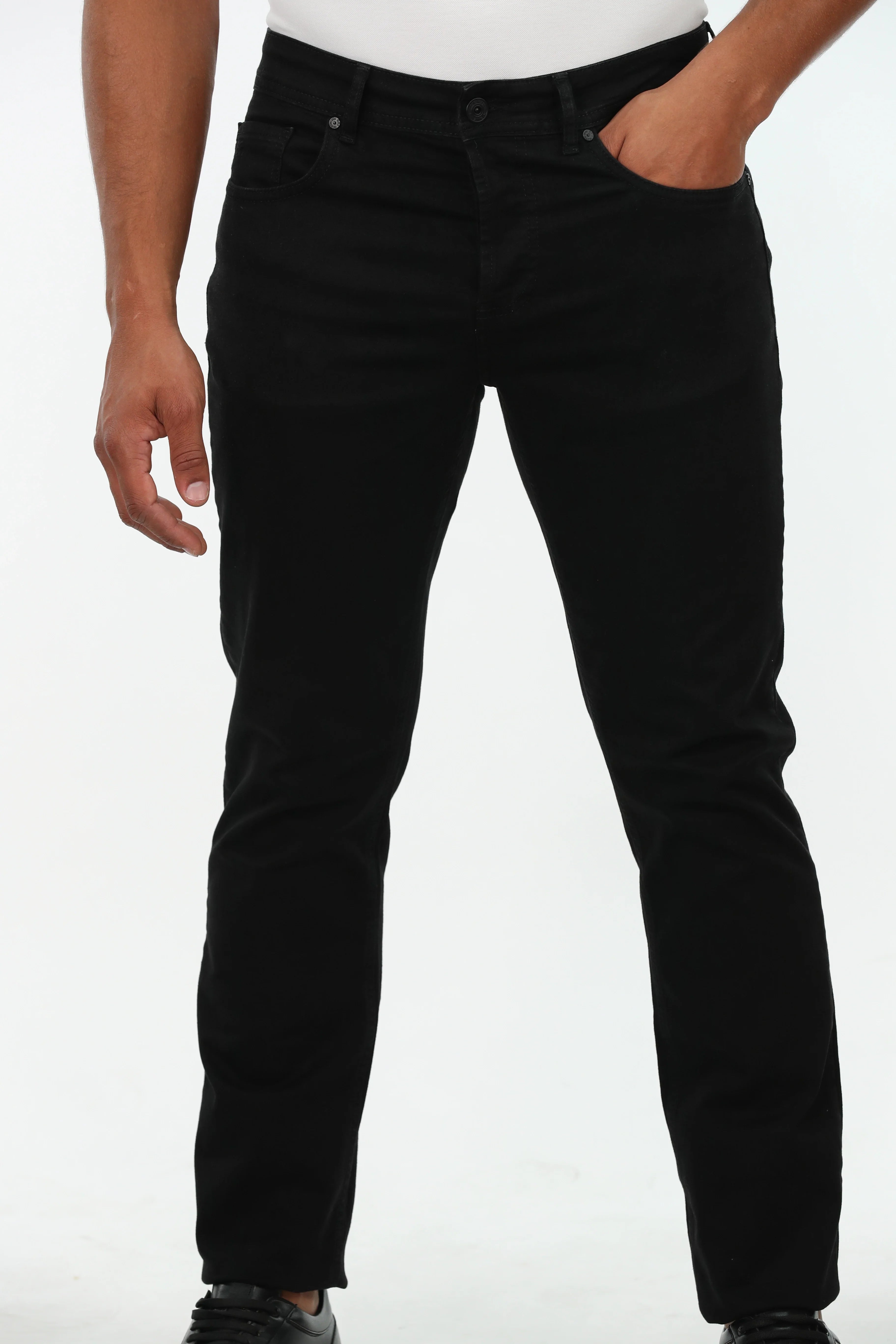 Black Slim Straight Jeans