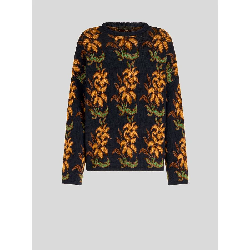 FLORAL OVERSIZE ROUND NECK JUMPER