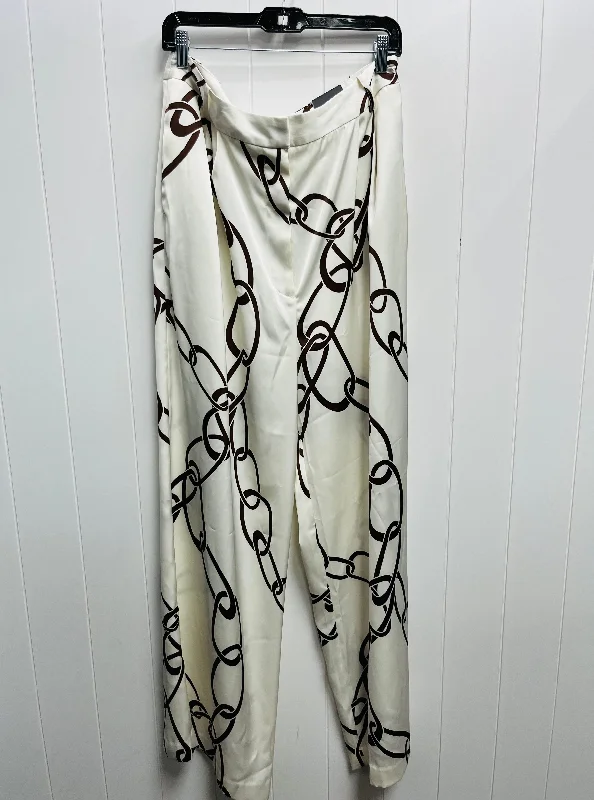 Pants Wide Leg By Worthington In Brown & Cream, Size: 14